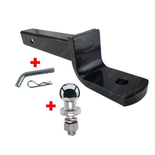 Long Shank Towbar Tongue Hitch Kit includes 50mm Tow Ball 5/8 Hitch Pin 3t Rated