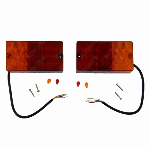 LED Rectangular Trailer Light Kit Stop Tail Indicator Number Plate 12v