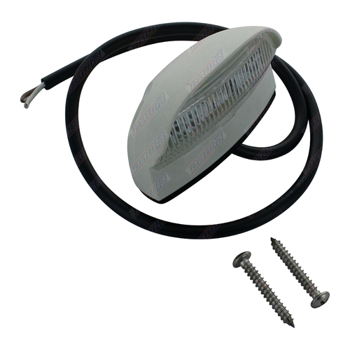 LED License Plate Lamp Contour Style 10-30V Screw Mount White Base