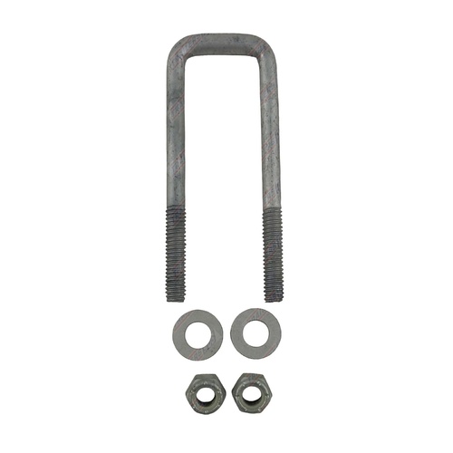 U-Bolt 39mm (1 1/2") SQUARE x 140mm (5 1/2") Long with Flat Washers Nyloc Nuts Galvanised
