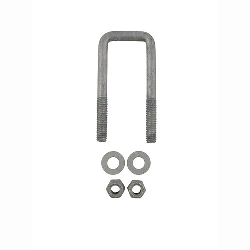 U-Bolt 45mm (1 3/4") SQUARE x 125mm (5") Long with Flat Washers Nyloc Nuts Galvanised